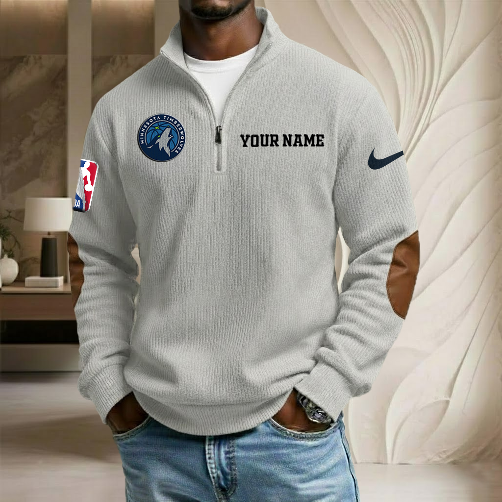 NBA x MIN Custom Name Stand Collar Half-zip Sweatshirt HLP HLPHUONG