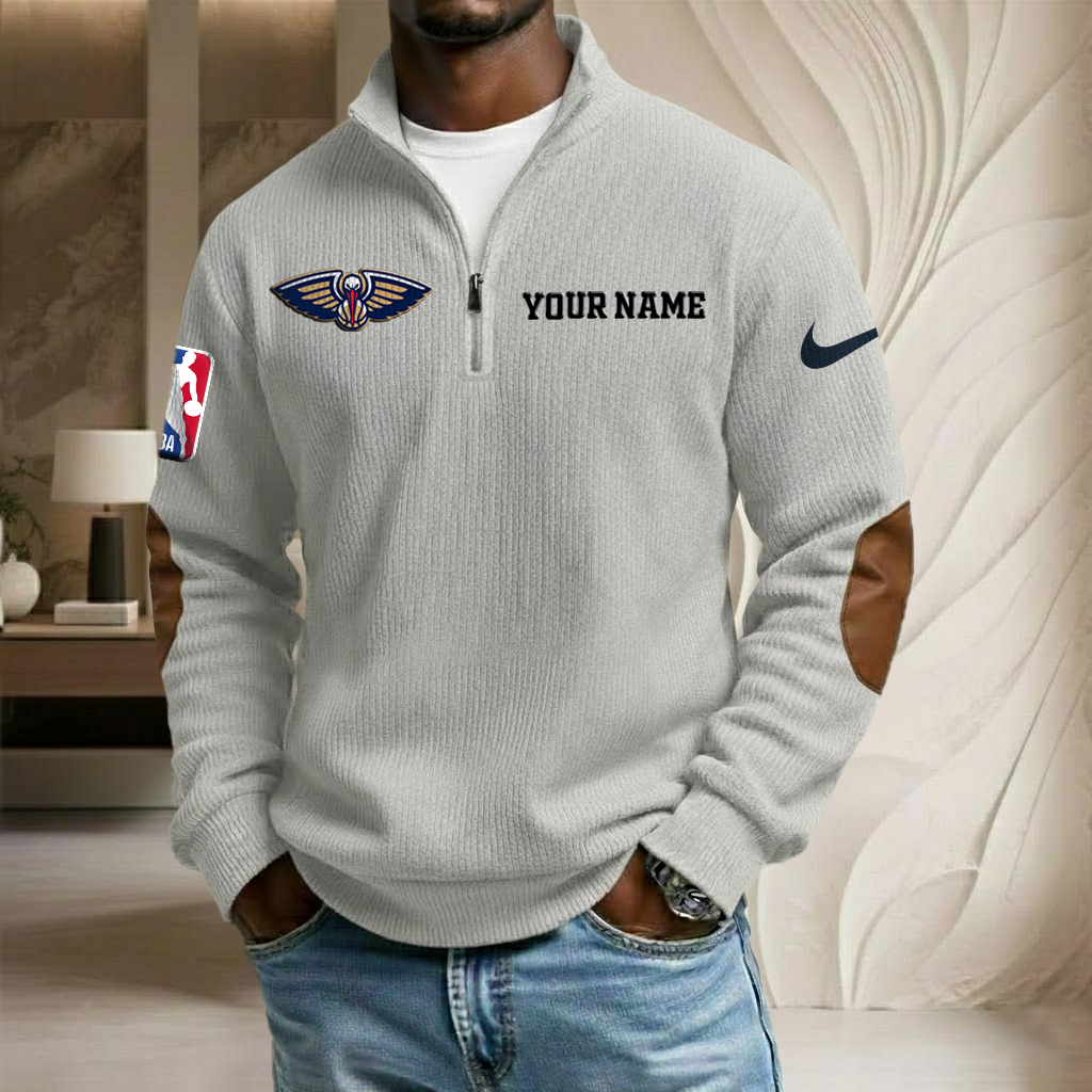 NBA x NO Custom Name Stand Collar Half-zip Sweatshirt HLP HLPHUONG