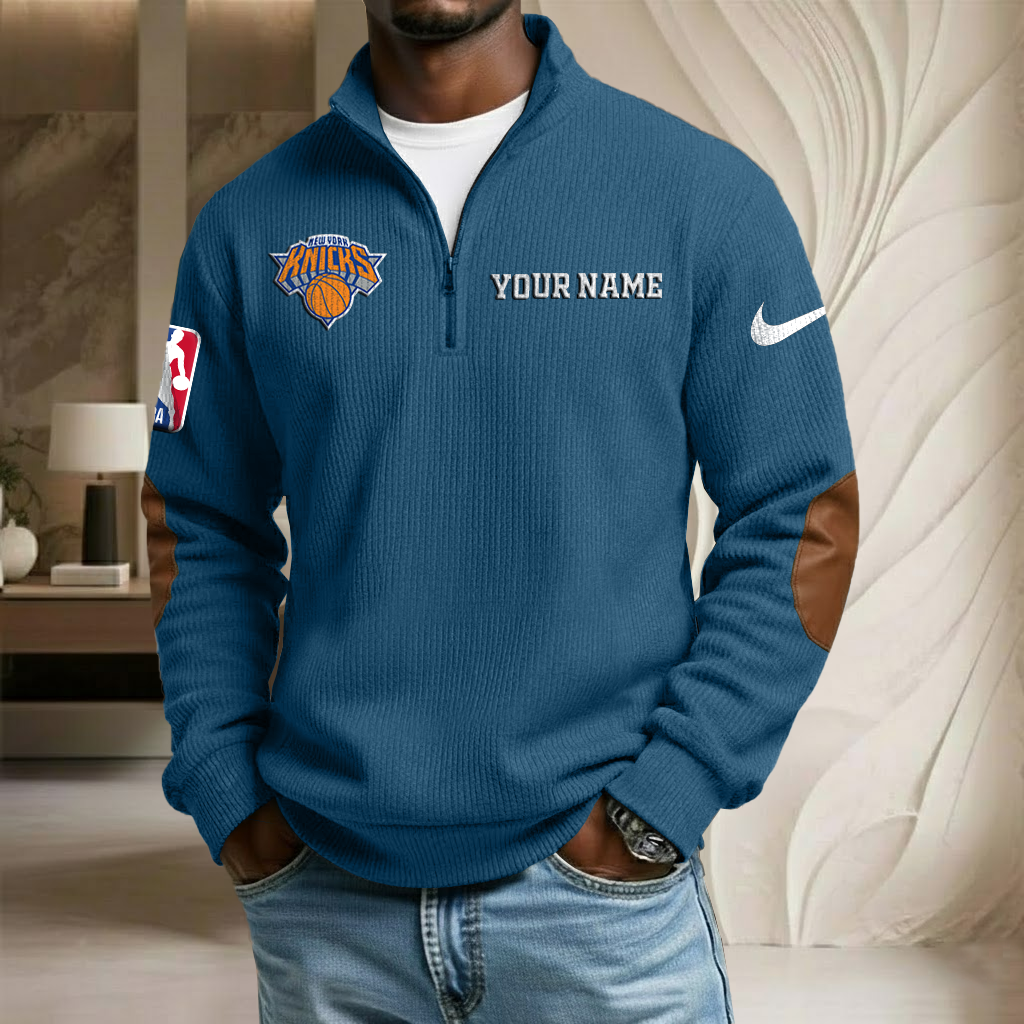 NBA x NYK Custom Name Stand Collar Half-zip Sweatshirt HLP HLPHUONG