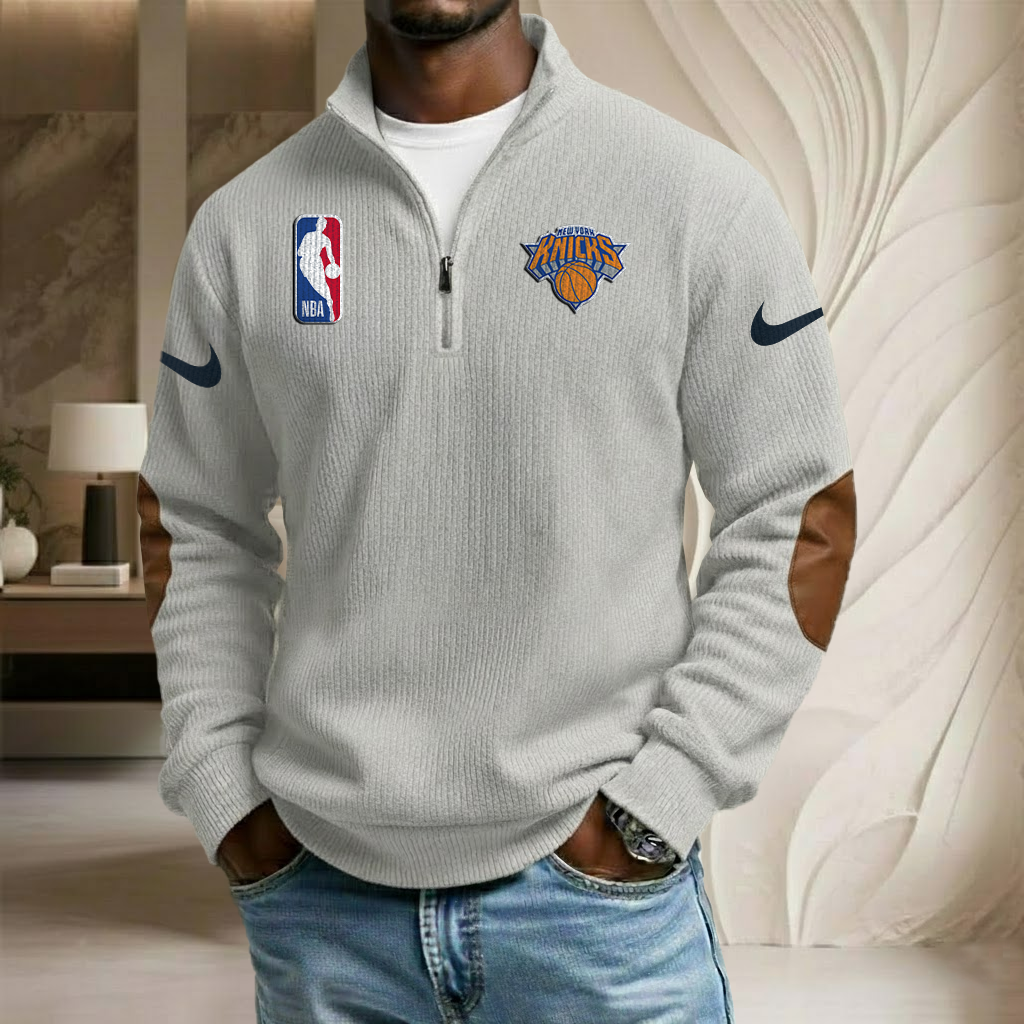 NBA x NYK Sport Team Stand Collar Half-zip Sweatshirt HLP HLPHUONG
