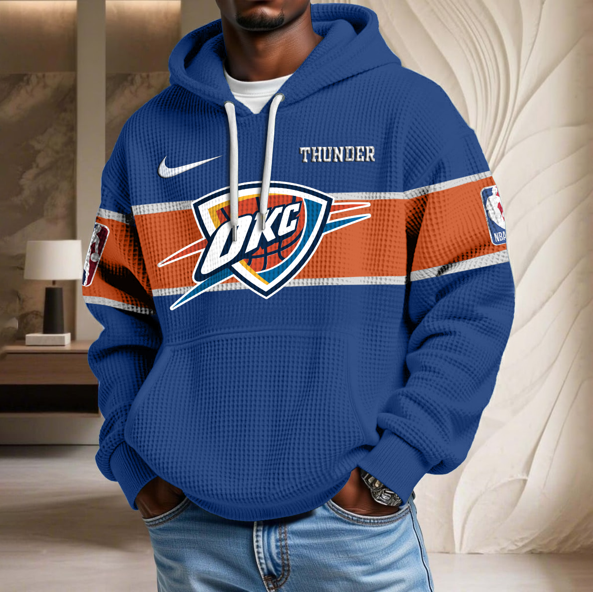 NBA x OKC Basketball Waffle Hoodie HLP HLPHUONG
