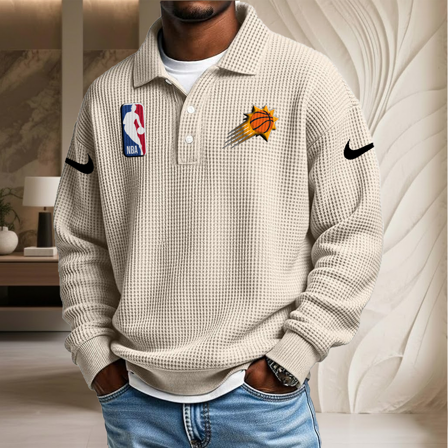 NBA x PS Waffle Three Button Lapel Polo HLP HLPHUONG