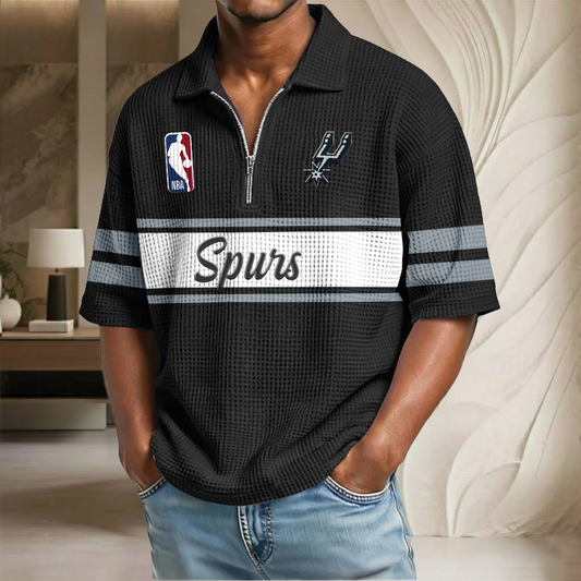 NBA x SAS Basketball Waffle Half-Zip Polo Shirt HLP HLPHUONG