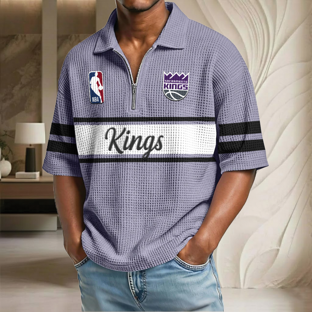 NBA x SK Basketball Waffle Half-Zip Polo Shirt HLP HLPHUONG