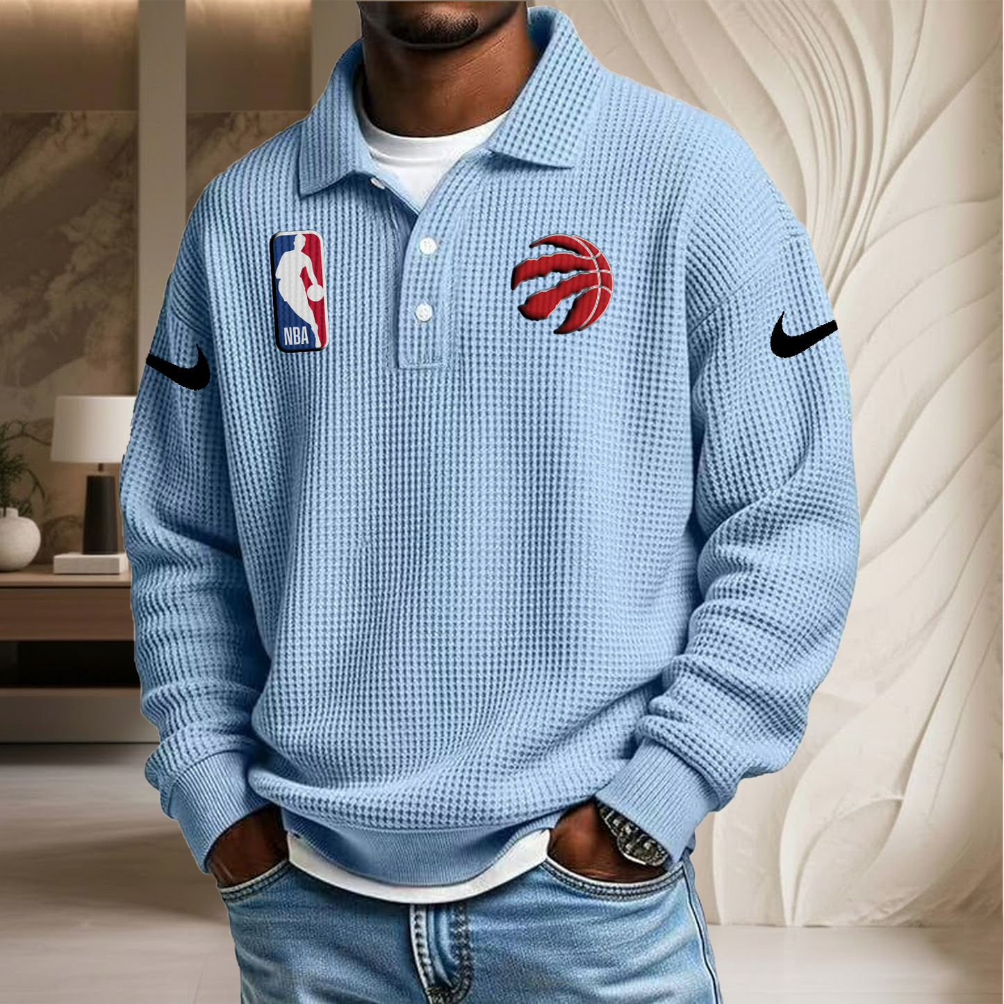 NBA x TR Waffle Three Button Lapel Polo HLP HLPHUONG
