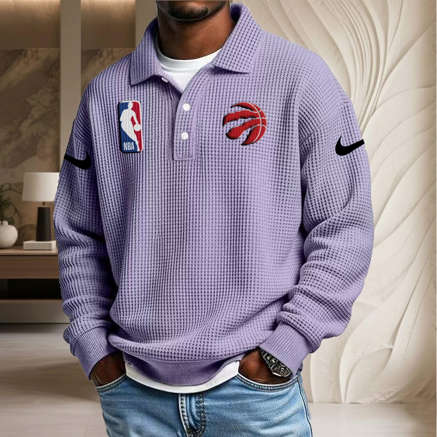 NBA x TR Waffle Three Button Lapel Polo HLP HLPHUONG