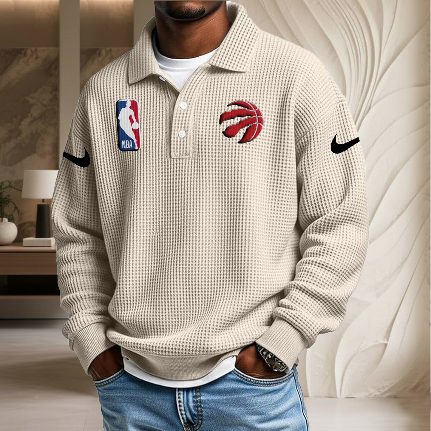 NBA x TR Waffle Three Button Lapel Polo HLP HLPHUONG
