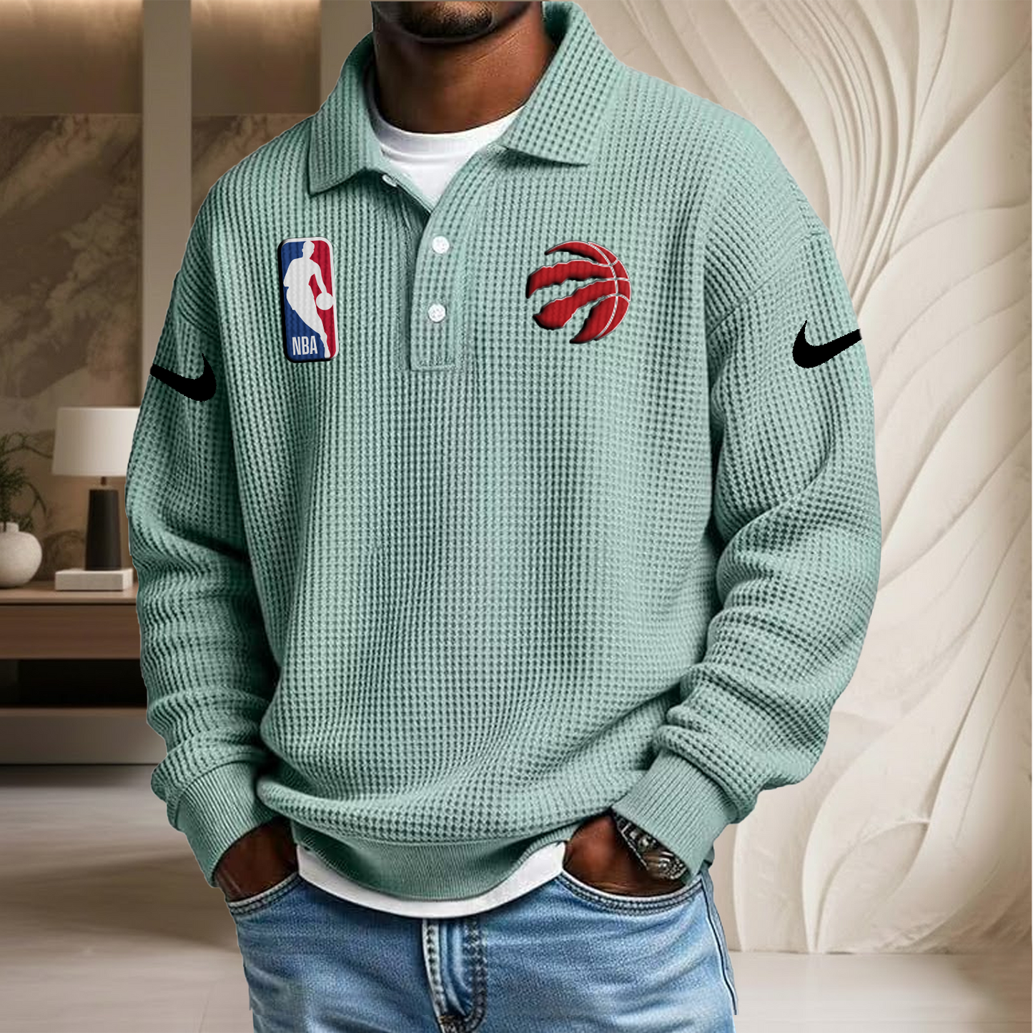 NBA x TR Waffle Three Button Lapel Polo HLP HLPHUONG