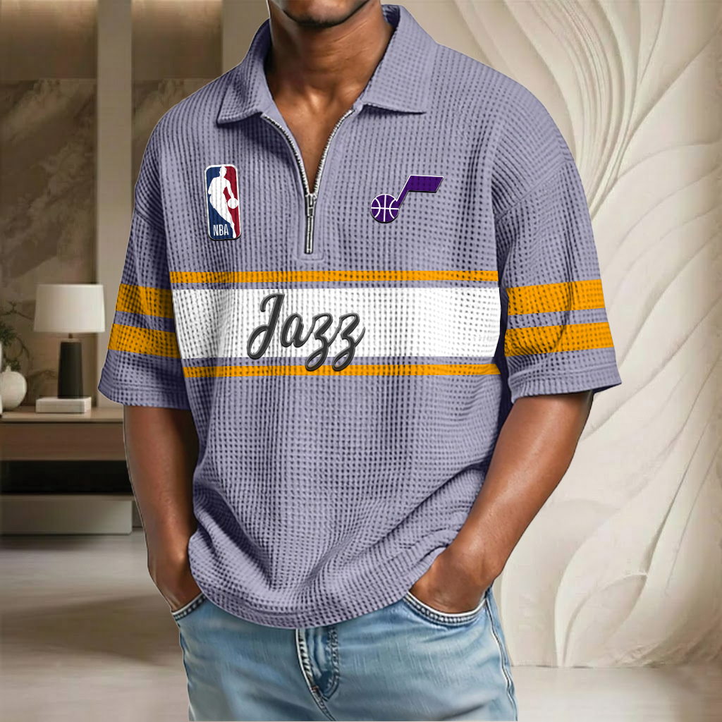 NBA x UJ Basketball Waffle Half-Zip Polo Shirt HLP HLPHUONG