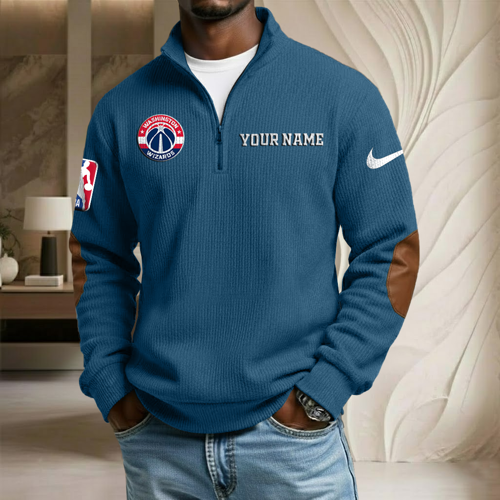 NBA x WAS Custom Name Stand Collar Half-zip Sweatshirt HLP HLPHUONG