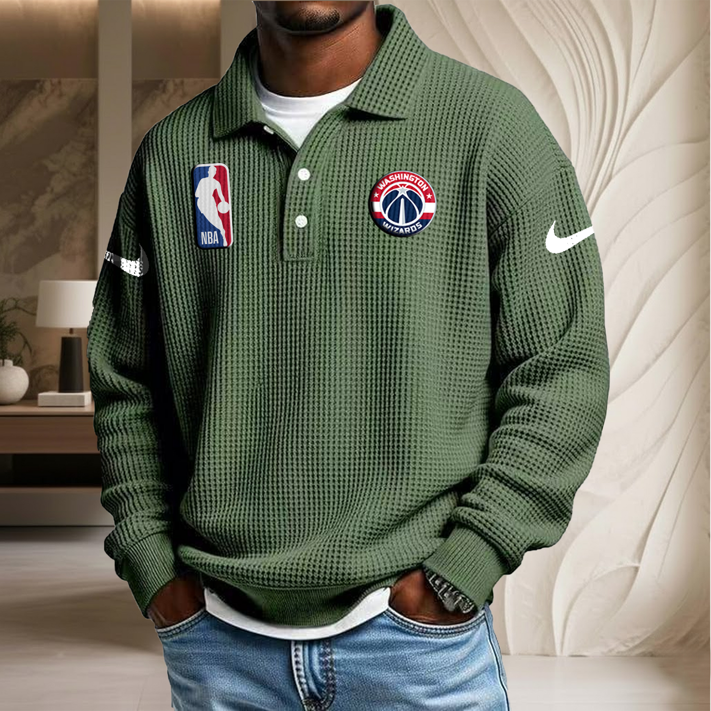 NBA x WW Waffle Three Button Lapel Polo HLP HLPHUONG