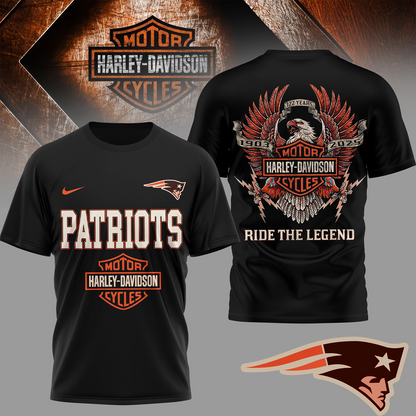 NE Premium NFL 122 Year Harley Davidson 3D Shirt 2603 DatND DVT