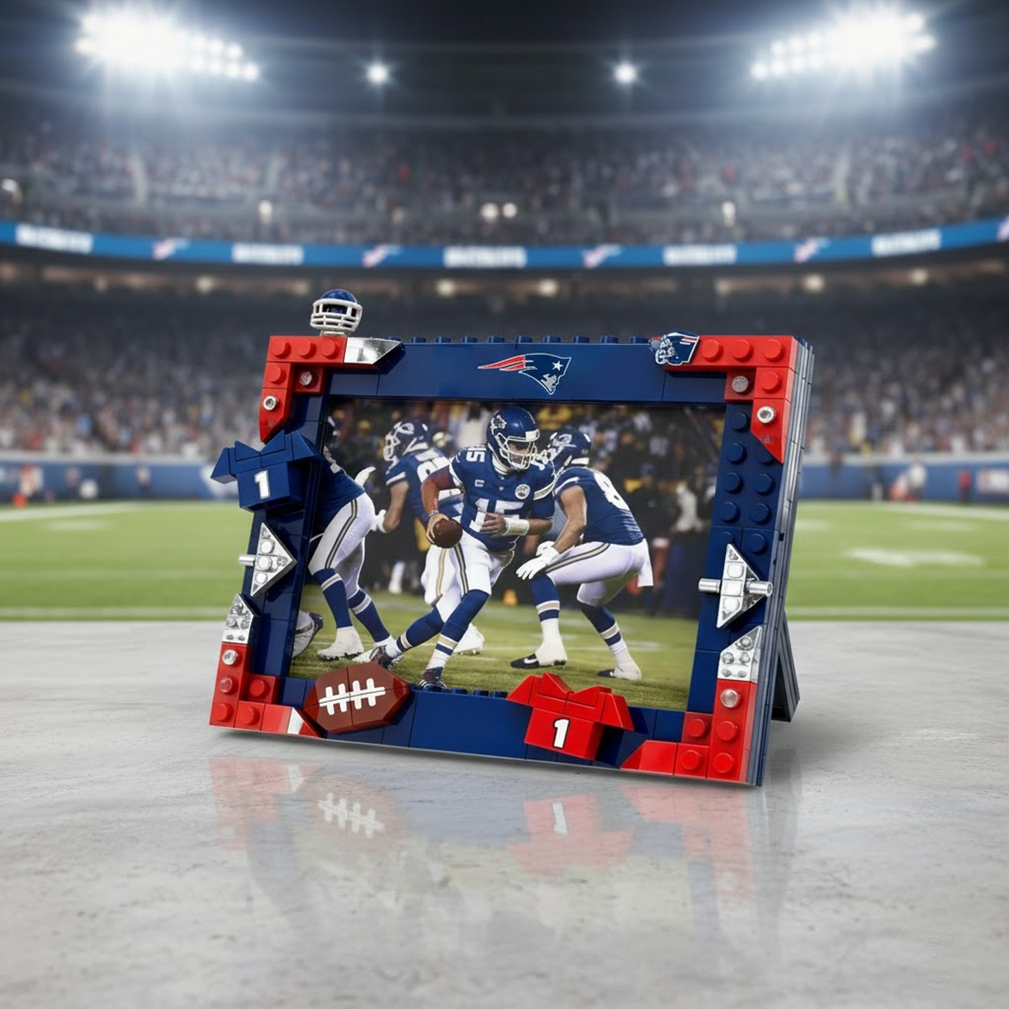 NE X NFL Football Photo Frame Building Set Compatible Display Gift For Fans NAK NHT