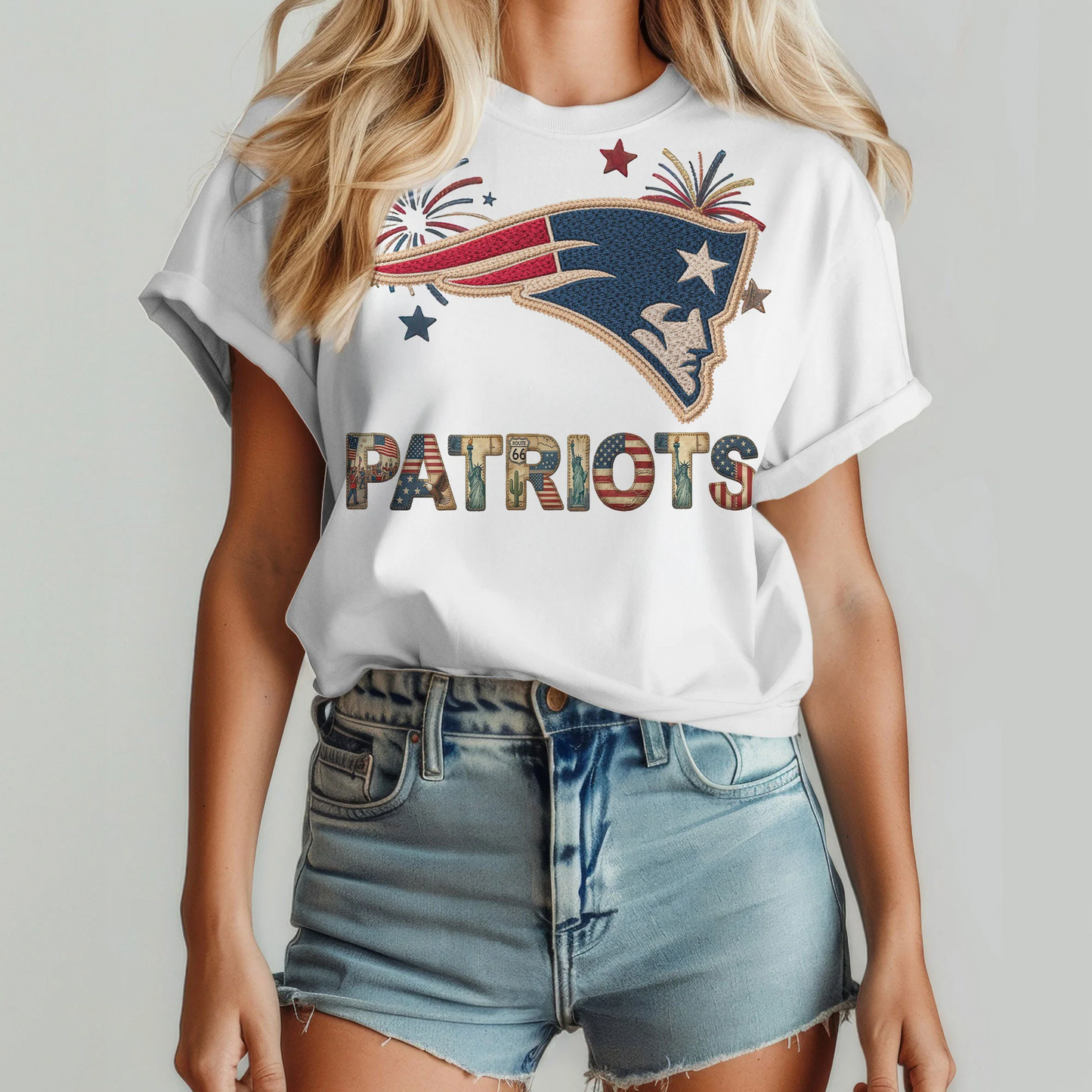 NEP Premium NFL 250th Anniversary Of America Patchwork Women Shirt DDT CTND