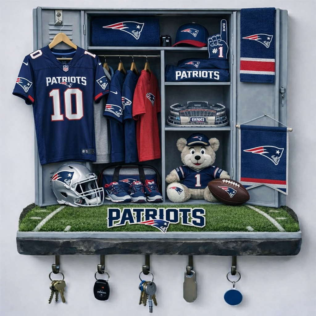 NEP x NFL Changing Room Personalized 3D Visual Effect Acrylic Key Holder DDT NTL