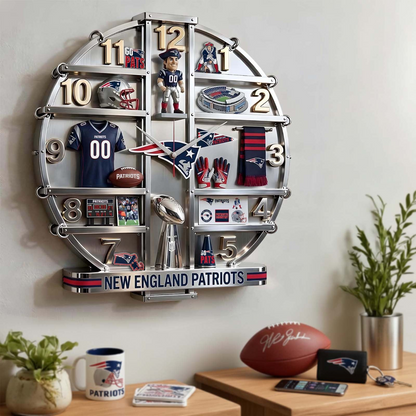 NEP x NFL Home Decorative 3D Visual Effect Acrylic Wall Clock NAK CTKT
