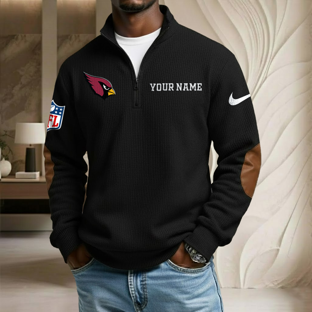 NFL x ARI Custom Name Stand Collar Half-zip Sweatshirt HLP HLPHUONG