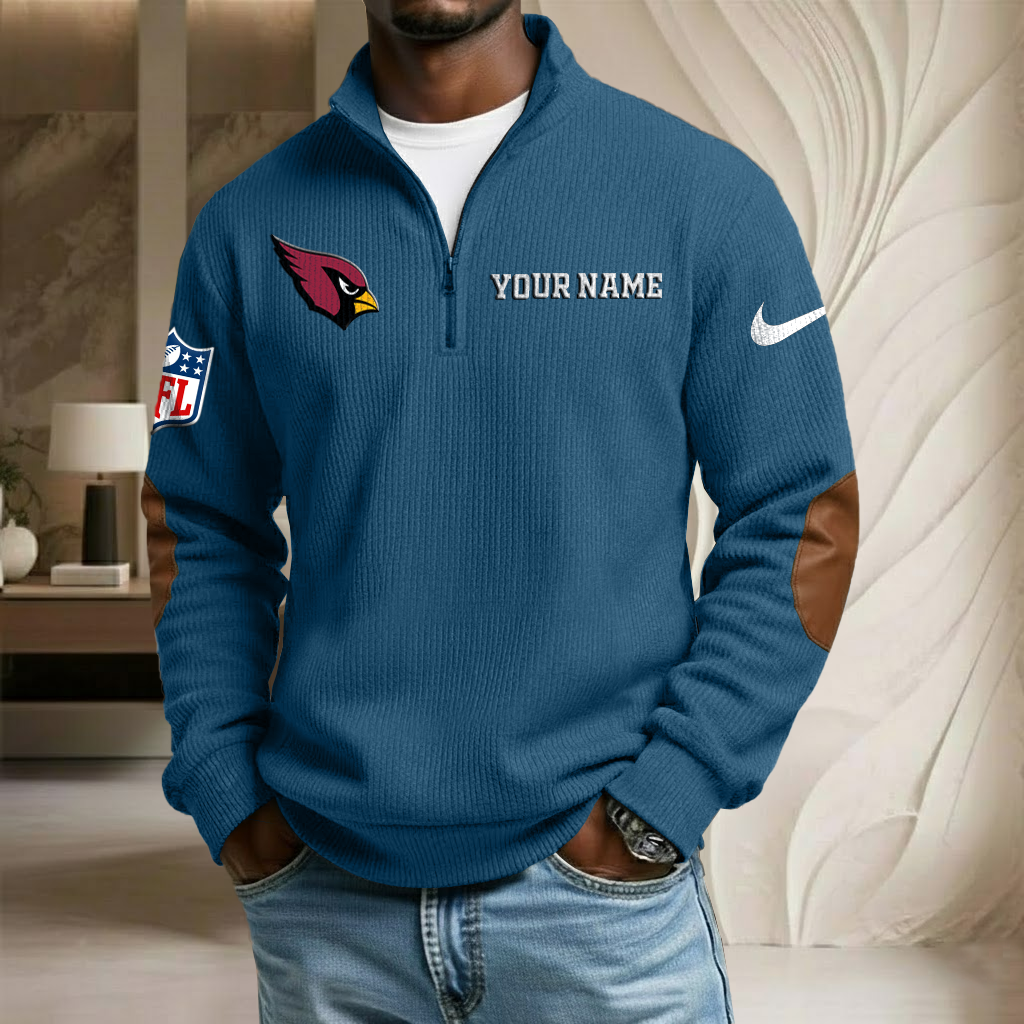 NFL x ARI Custom Name Stand Collar Half-zip Sweatshirt HLP HLPHUONG