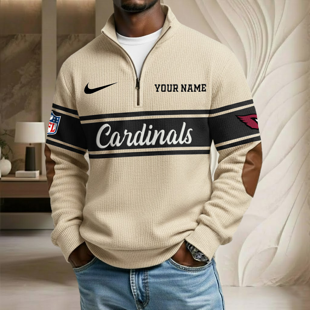 NFL x ARI Custom Name Stand Collar Half-zip Sweatshirt HLP HLPHUONG