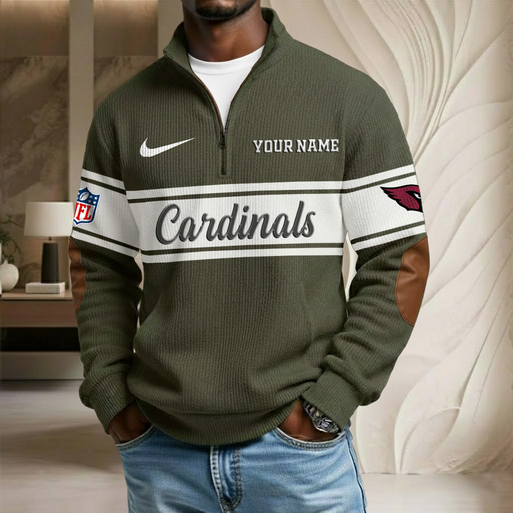 NFL x ARI Custom Name Stand Collar Half-zip Sweatshirt HLP HLPHUONG