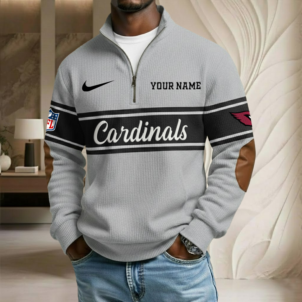 NFL x ARI Custom Name Stand Collar Half-zip Sweatshirt HLP HLPHUONG