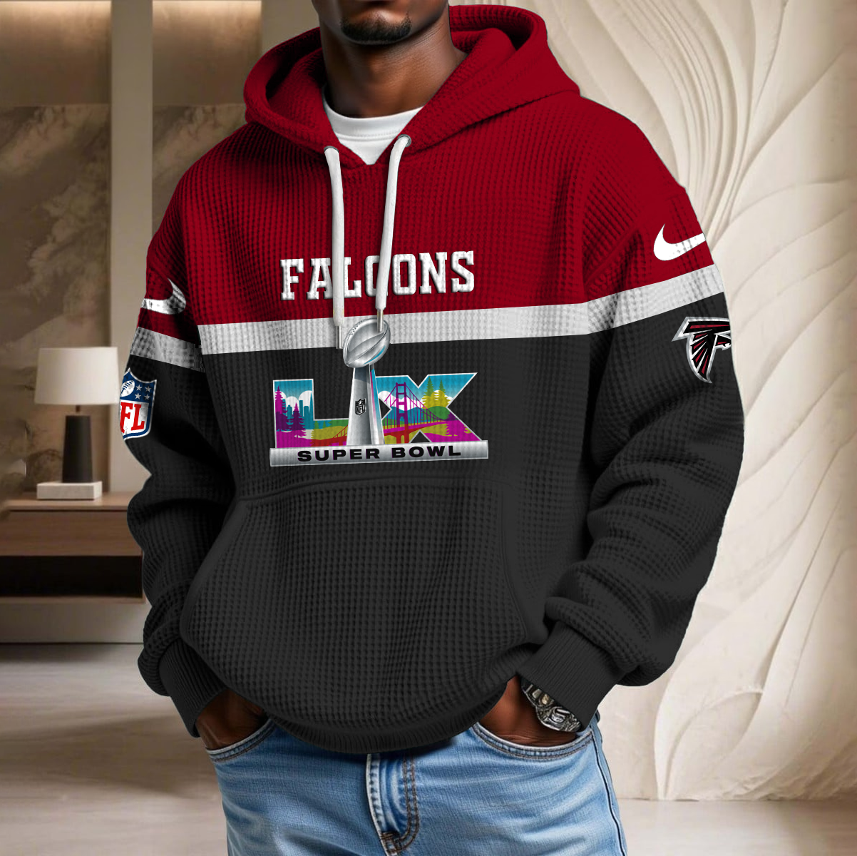 NFL x ATL SB LX Waffle Hoodie HLP HLPHUONG