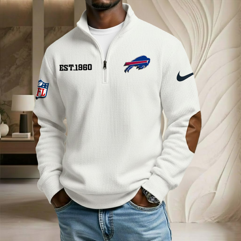 NFL x BUF EST Year Stand Collar Half-zip Sweatshirt HLP HLPHUONG