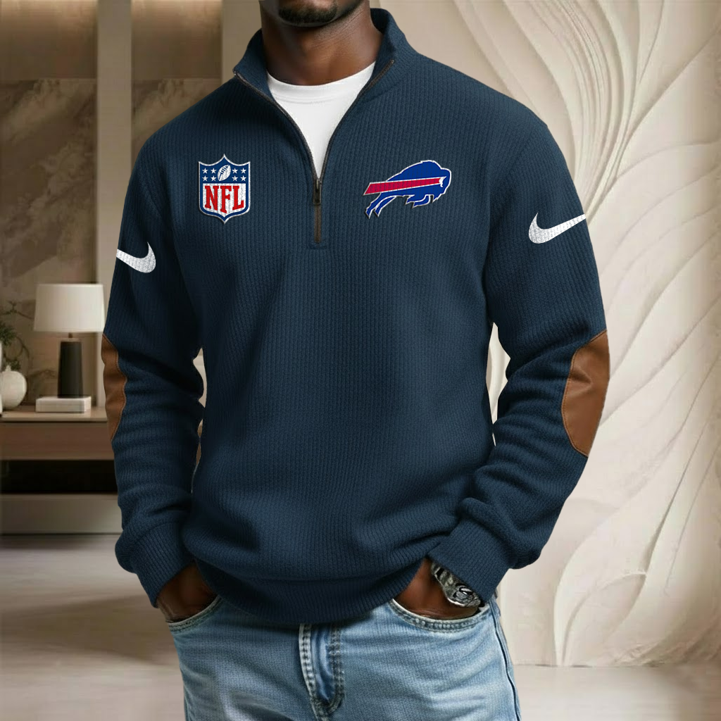 NFL x BUF Sport Team Stand Collar Half-zip Sweatshirt HLP HLPHUONG