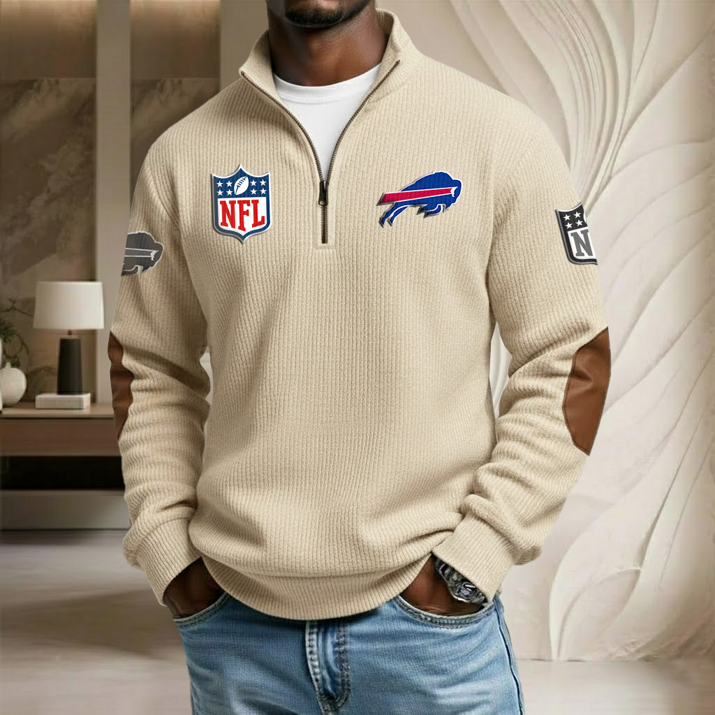 NFL x BUF Stand Collar Half-zip Sweatshirt HLP HLPHUONG