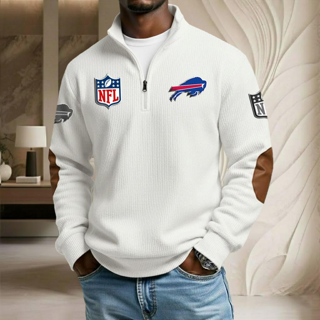 NFL x BUF Stand Collar Half-zip Sweatshirt HLP HLPHUONG