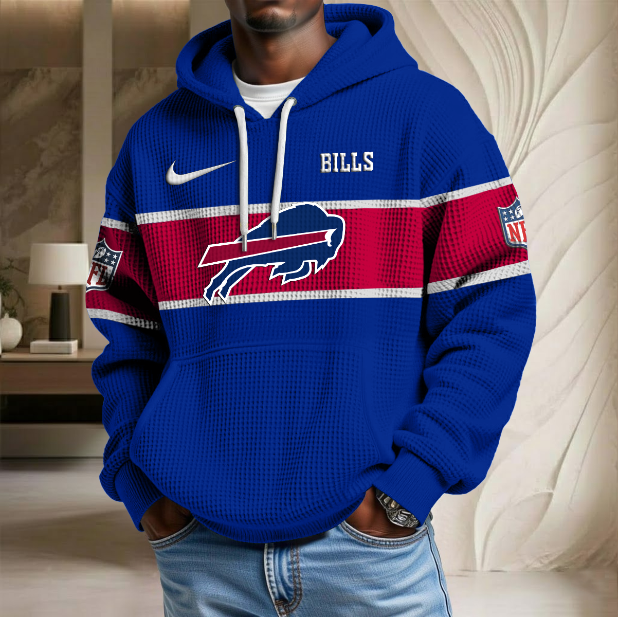NFL x BUF Team Waffle Hoodie HLP HLPHUONG