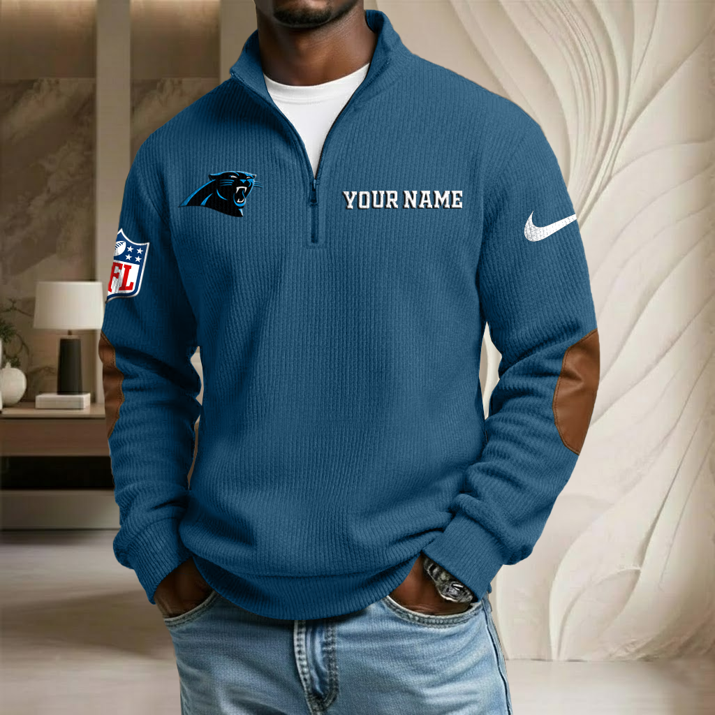 NFL x CAR Custom Name Stand Collar Half-zip Sweatshirt HLP HLPHUONG