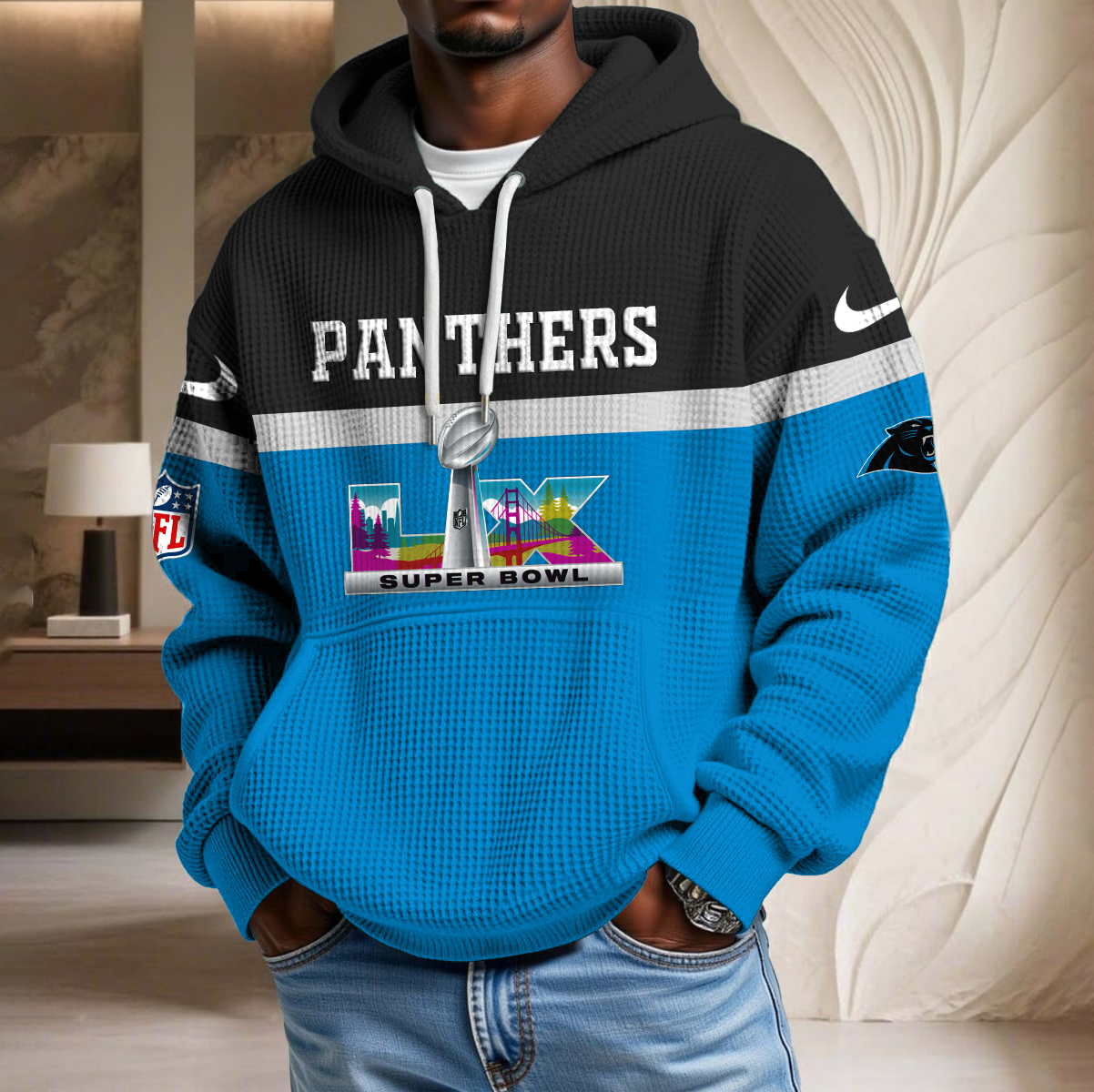 NFL x CAR SB LX Waffle Hoodie HLP HLPHUONG