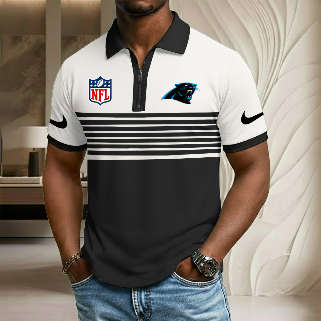 NFL x CAR Sport Zip Polo Golf Shirt HLP 250226 HLPHUONG