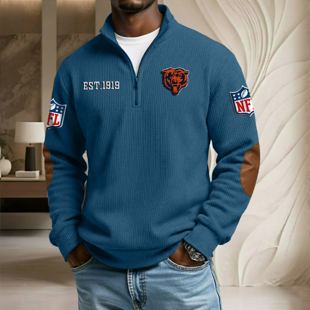 NFL x CHI EST Stand Collar Half-zip Sweatshirt HLP HLPHUONG