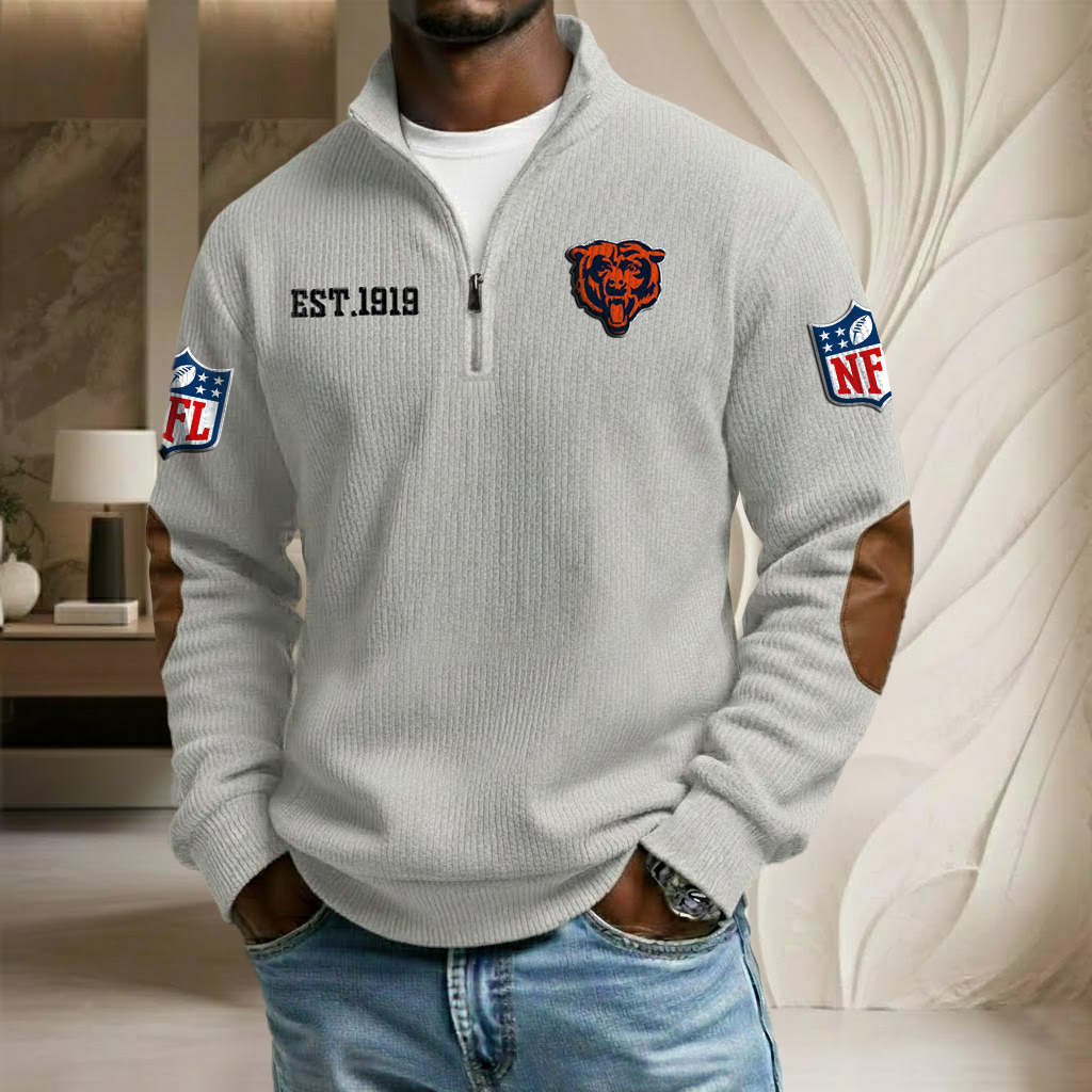 NFL x CHI EST Stand Collar Half-zip Sweatshirt HLP HLPHUONG