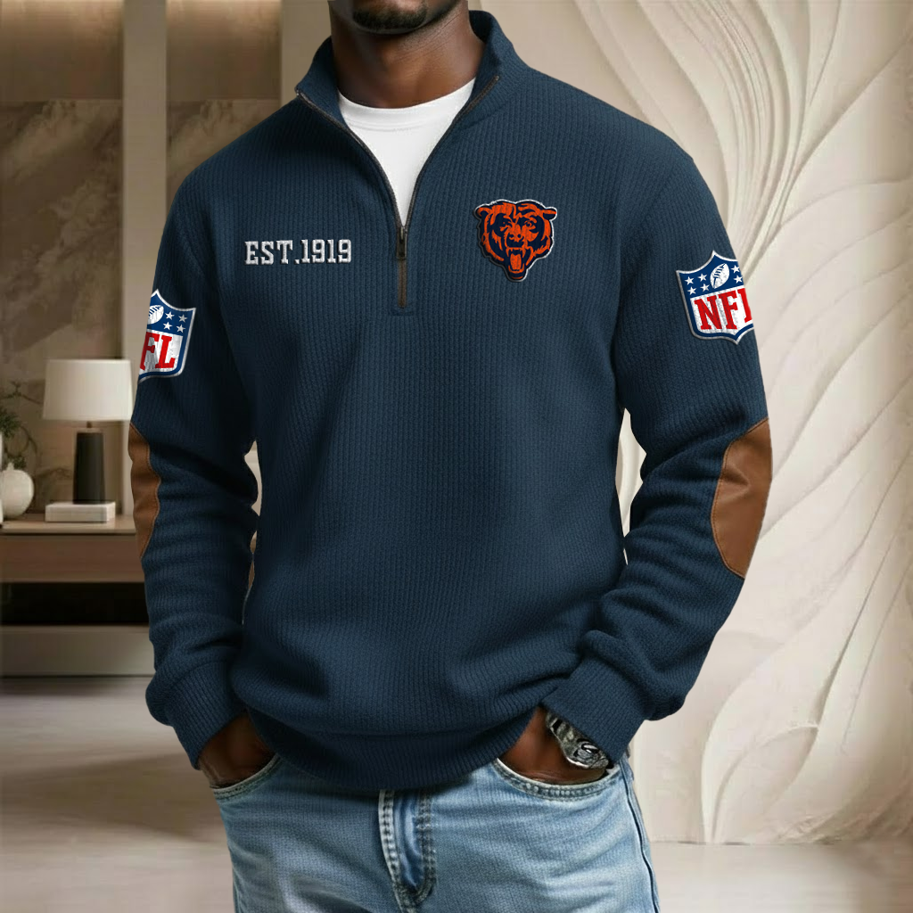 NFL x CHI EST Stand Collar Half-zip Sweatshirt HLP HLPHUONG