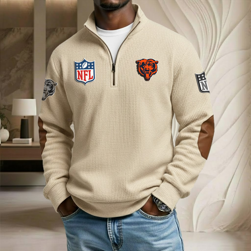 NFL x CHI Stand Collar Half-zip Sweatshirt HLP HLPHUONG