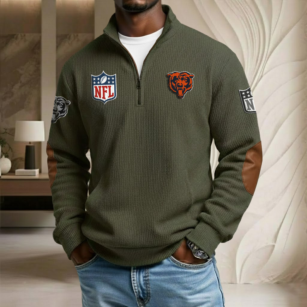 NFL x CHI Stand Collar Half-zip Sweatshirt HLP HLPHUONG