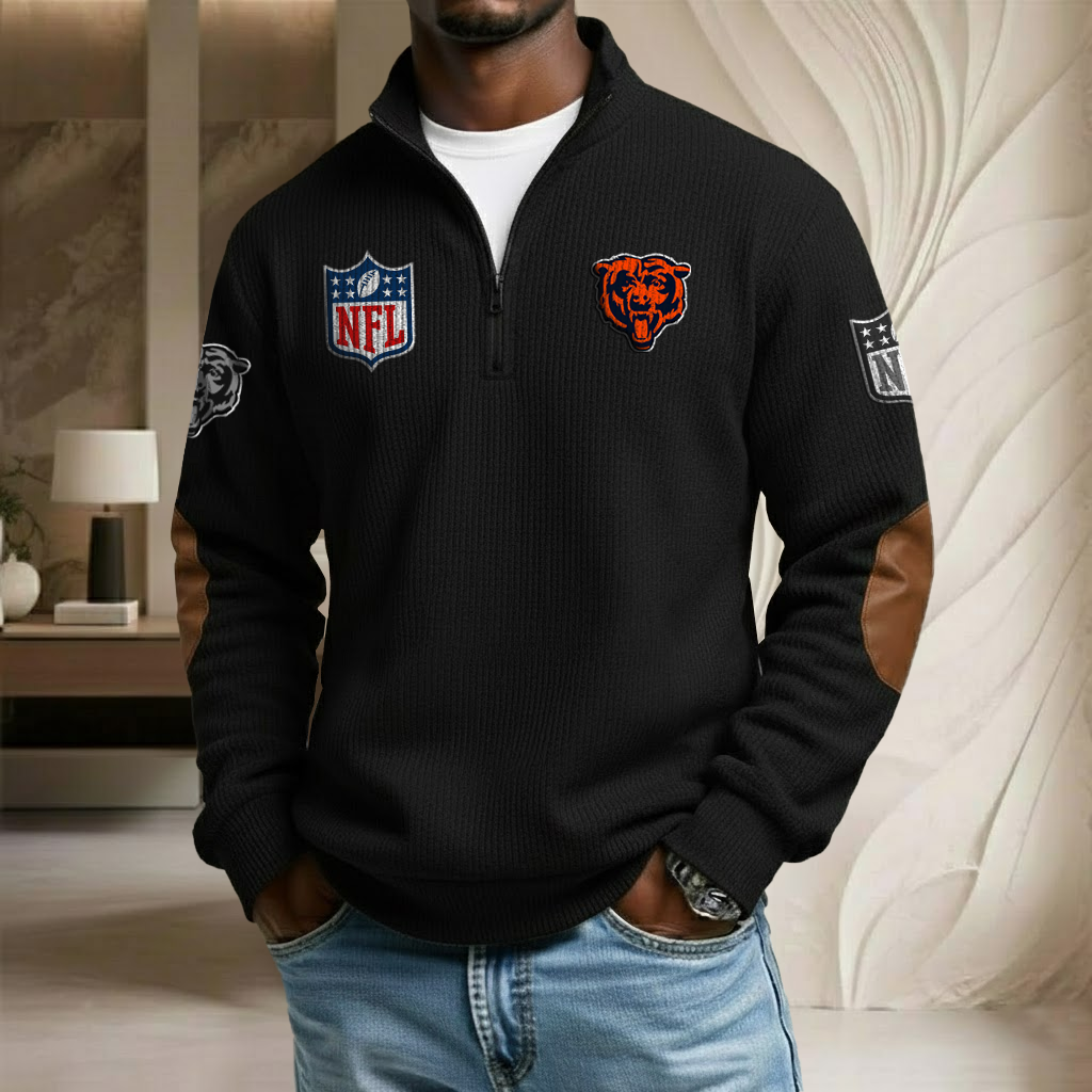 NFL x CHI Stand Collar Half-zip Sweatshirt HLP HLPHUONG