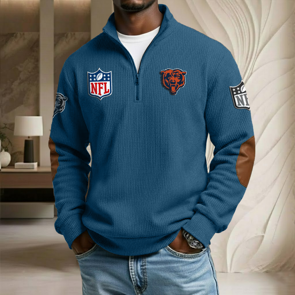 NFL x CHI Stand Collar Half-zip Sweatshirt HLP HLPHUONG