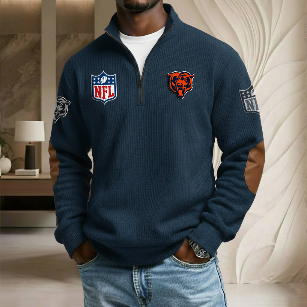 NFL x CHI Stand Collar Half-zip Sweatshirt HLP HLPHUONG