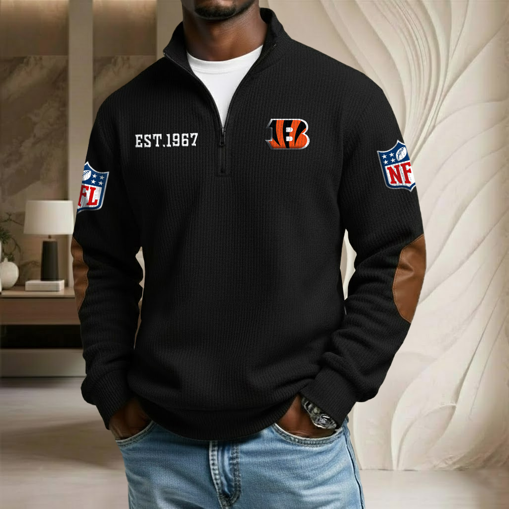 NFL x CIN EST Stand Collar Half-zip Sweatshirt HLP HLPHUONG