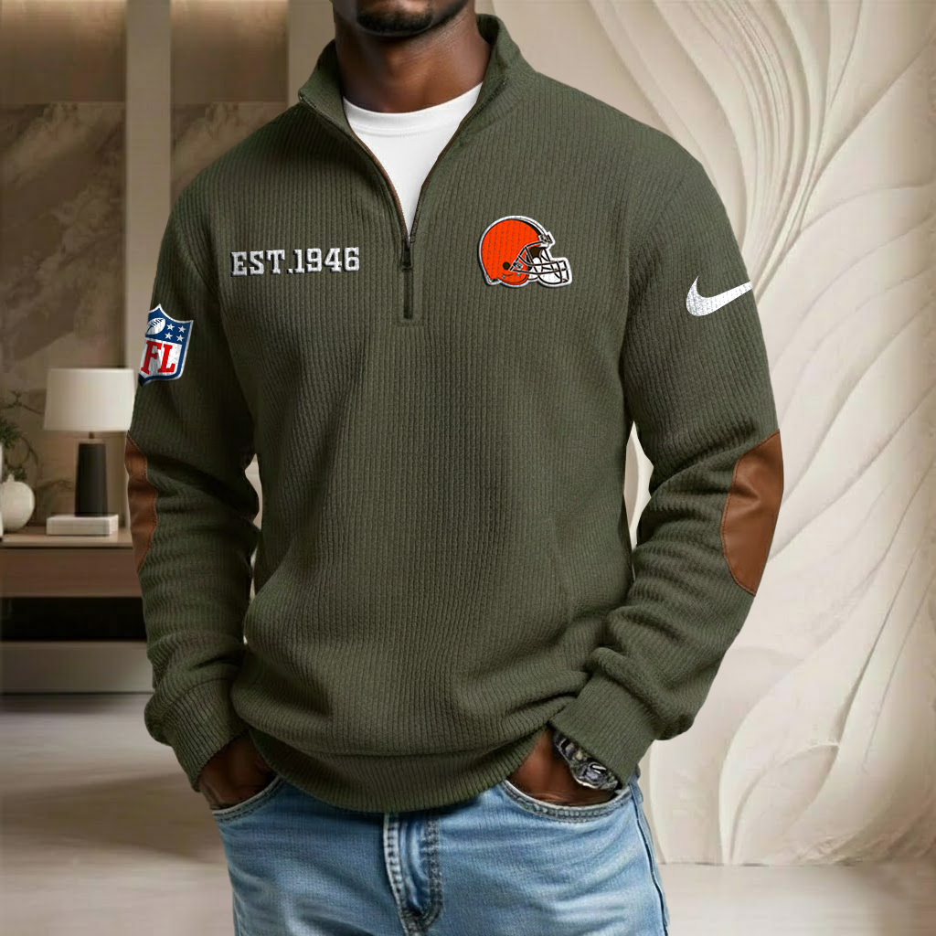 NFL x CLE EST Year Stand Collar Half-zip Sweatshirt HLP HLPHUONG