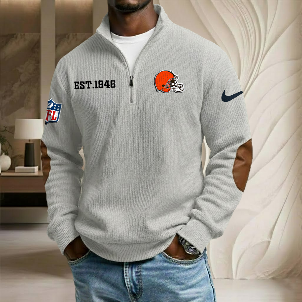 NFL x CLE EST Year Stand Collar Half-zip Sweatshirt HLP HLPHUONG