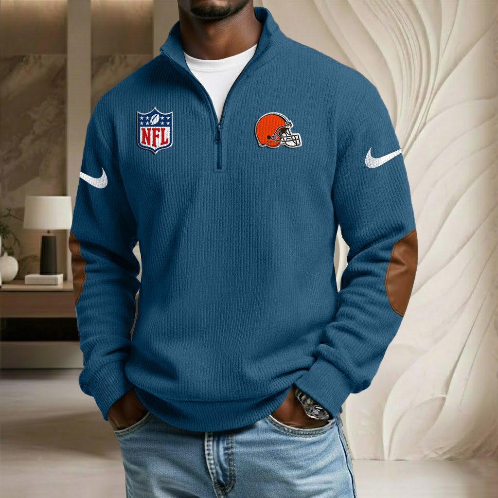 NFL x CLE Sport Team Stand Collar Half-zip Sweatshirt HLP HLPHUONG
