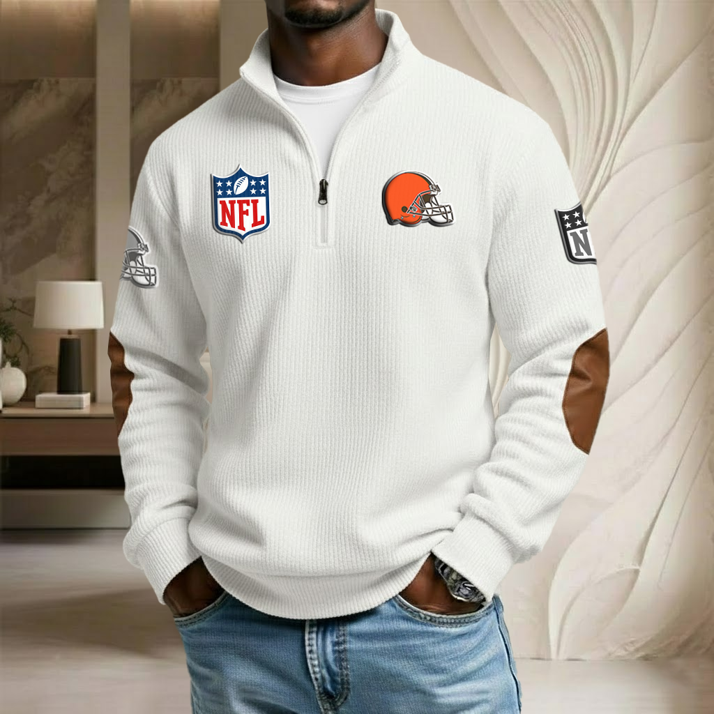 NFL x CLE Stand Collar Half-zip Sweatshirt HLP HLPHUONG