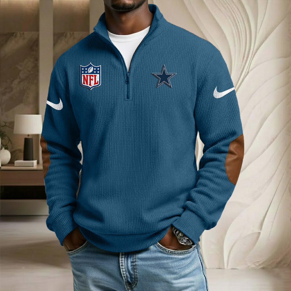 NFL x DAL Sport Team Stand Collar Half-zip Sweatshirt HLP HLPHUONG