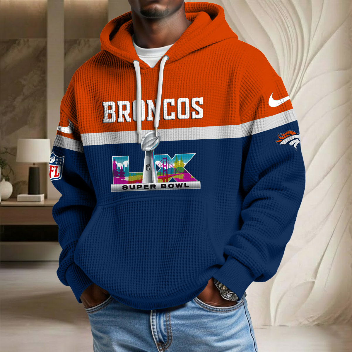 NFL x DEN SB LX Waffle Hoodie HLP HLPHUONG