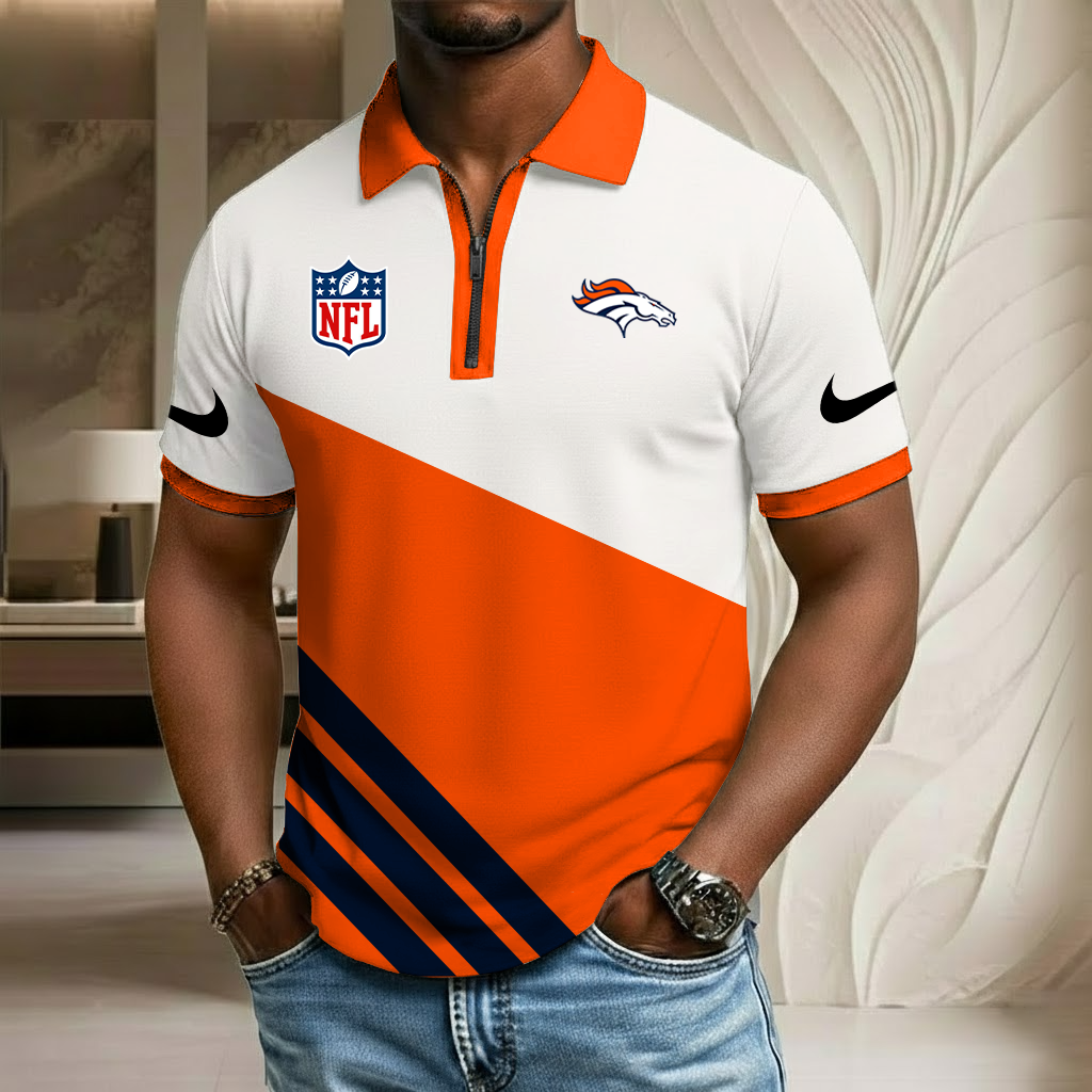 NFL x DEN Sport Zip Polo Golf Shirt HLP HLPHUONG